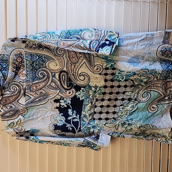 Chico's Blue Paisley Print Long Tunic  Sz 3 - Picture 6 of 8